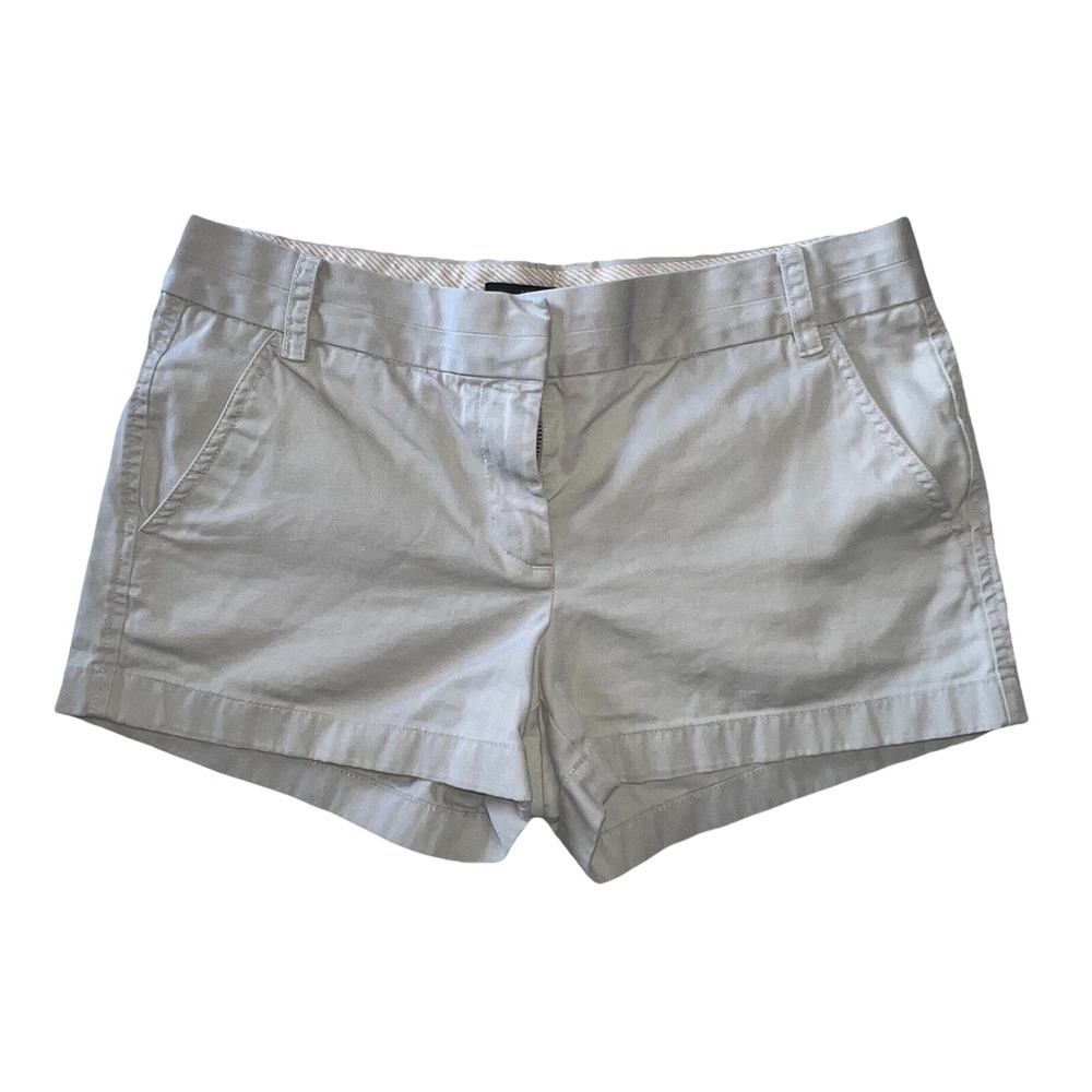 EUC J Crew Women's 6 Classic Chino Shorts City Fit Stone Timeless Minimalist